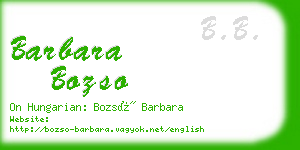 barbara bozso business card